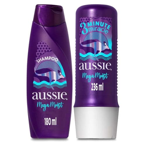Imagem do produto Kit Aussie Mega Moist Shampoo180ml + Creme De Tratamento 3 Minute Miracle 236Ml 1 Unidade