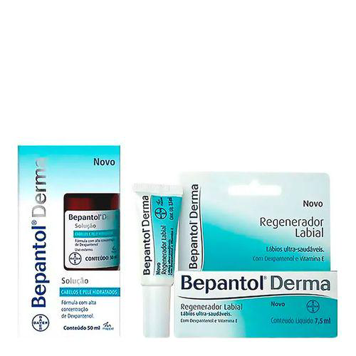 Kit Bepantol Derma Solucao 50Ml + Regenerador Labial 7,5Ml