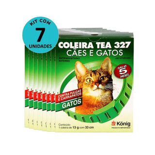 Imagem do produto Kit Coleira Contra Pulgas E Carrapatos Tea 327 Gatos König 13G C/ 33Cm C/ 7 Unidades