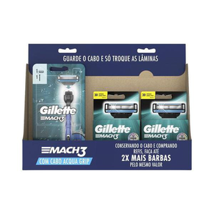 Imagem do produto Kit Com 2 Aparelhos Gillette Mach3 Acquagrip+ 4 Cargas
