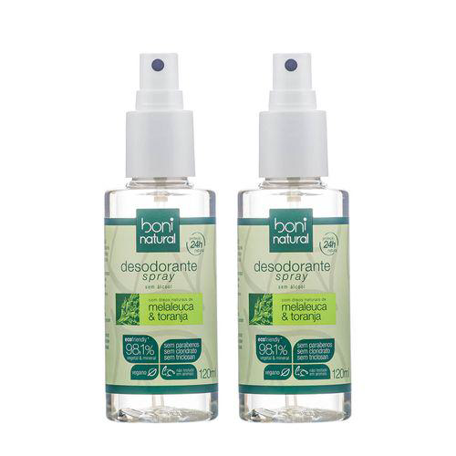 Imagem do produto Kit Com 2 Desodorantes Spray Natural Melaleuca E Toranja Boni Natural