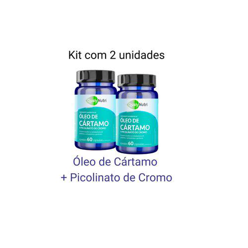 Imagem do produto Kit Com 2 Óleo De Cartamo + Picolinato Cromo Com 60 Cápsulas Qauly Nutri