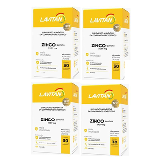 Imagem do produto Kit Com 4 Lavitan Zinco Quelato Mais Imunidade 30 Comprimidos