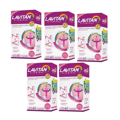 Imagem do produto Kit Com 5 Lavitan Az Mulher Cimed Com 60 Comprimidos Cimid