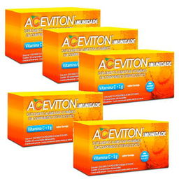 Imagem do produto Kit Com 5 Suplemento Vitamina C 1G Aceviton Imunidade Com 10 Comprimidos Efervescentes Cimed