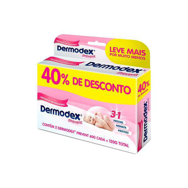 Imagem do produto Kit Creme Preventivo De Assaduras Dermodex Prevent 2 X 60G Ganhe 40% De Desconto