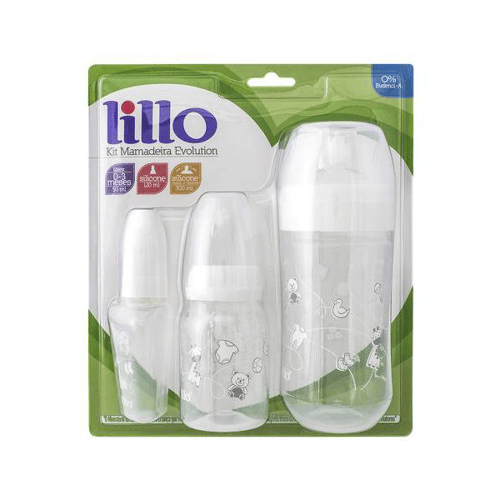 Imagem do produto Kit De Mamadeiras Lillo Evolution Cor Branca Com 3 Unidades Ref: 617901