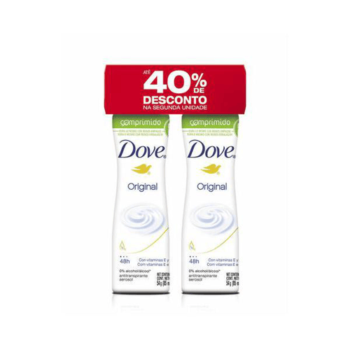 Imagem do produto Kit Desodorante Aerosol Dove Comprimido Original Com 2 Unidades Com 40