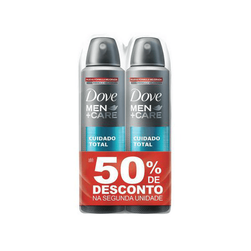 Imagem do produto Kit Desodorante Aerosol Dove Men Cuidado Total 2 Unidades 50% Na Segun