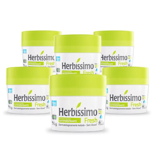 Imagem do produto Kit Desodorante Creme Antitranspirante Fresh Herbissimo 55G Com 6 Unidades Herbíssimo