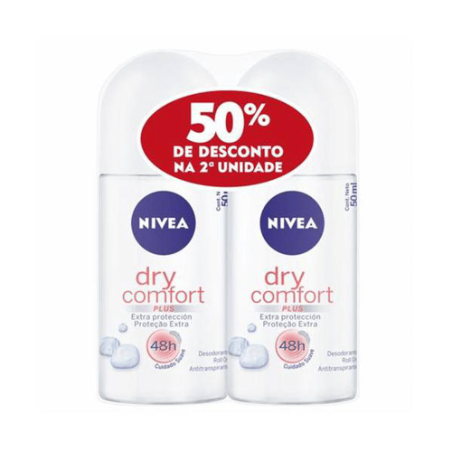 Imagem do produto Kit Desodorante Nivea Dry Comfort Roll On 2 X 50Ml Ganhe 50% De Desconto No 2 Item