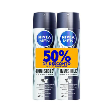 Imagem do produto Kit Desodorante Nivea For Men Black E White Power Aerosol 2 X 150Ml Ganhe 50% De Desconto
