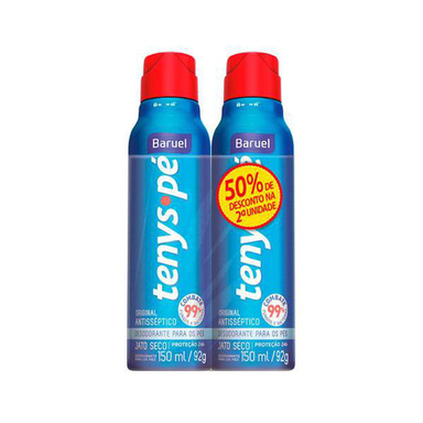 Imagem do produto Kit Desodorante Para Os Pés Tenys Pé Baruel Original Jato Seco 86G Ganhe 50% Desconto Na Segunda Unidade