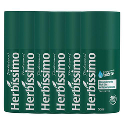 Imagem do produto Kit Desodorante Rollon Herbissimo Tradicional 50Ml Com 6 Unidades Herbíssimo