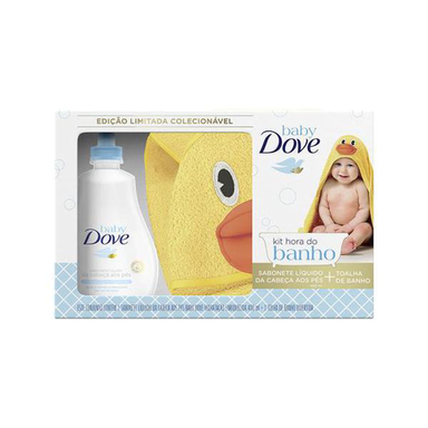 Imagem do produto Kit Dove Baby Hidratação Enriquecida Sabonete Líquido 400Ml + Toalha De Banho Pato
