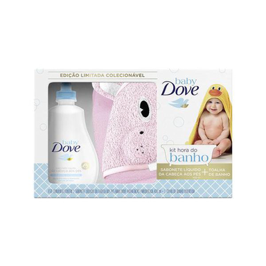 Imagem do produto Kit Dove Baby Hidratação Enriquecida Sabonete Líquido 400Ml + Toalha De Banho Porco