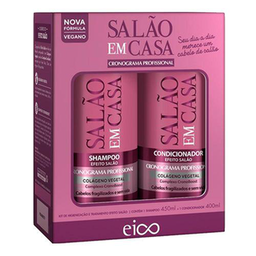 Kit Eico Salão Em Casa Colágeno Vegetal Shampoo 450Ml + Condicionador 400Ml