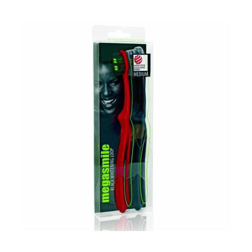 Imagem do produto Kit Escova Dental Megasmile Black Whitening Loop Medium 2 Unidades