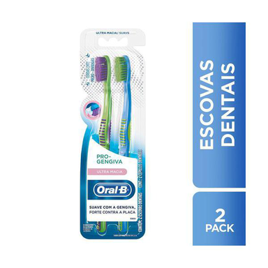 Imagem do produto Kit Escova Dental Oralb Progengiva Ultra Macia 2 Unidades