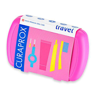 Imagem do produto Kit Escova Para Viagem Rosa Com 3 Escovas E Creme Dental Be You Com Estojo Curaprox