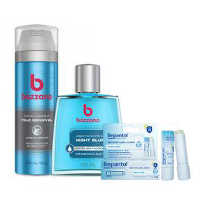 Imagem do produto Kit Facial Bozzano Espuma De Barbear Hidratação 200Ml + Bozzano Loção Facial Pós Barba Night Blue 100Ml + Bepantol Derma Regenerador Labial 7,5Ml