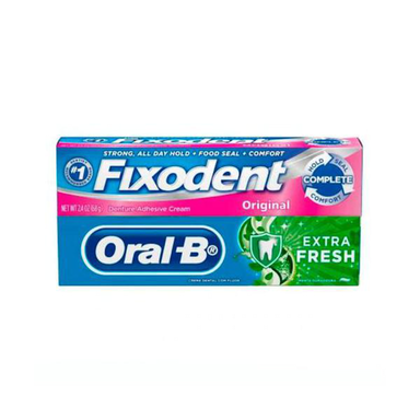 Imagem do produto Kit Fixodent Original 68G + Creme Dental Oralb Extra Fresh 70G