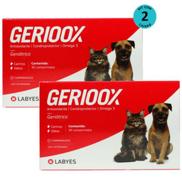 Imagem do produto Kit Geriátrico Gerioox Com 30 Comprimidos Para Cães E Gatos Labyes C/ 2 Unidades