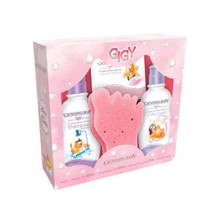 Kit Giovanna Baby Giby A Hora Do Banho Rosa Shampoo + Condicionador Sabonete Esponja De 1 Unidade