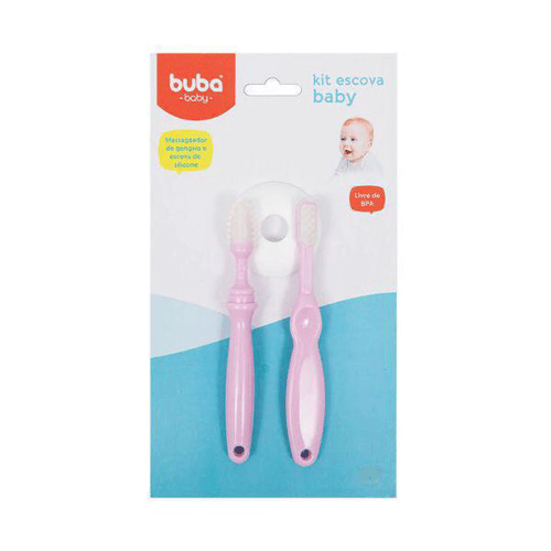 Imagem do produto Kit Higiene Oral Para Bebê Rosa Buba Buba5247r Kit Escova Baby Menina Rosa
