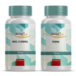 Imagem do produto Kit Indol 3 Carbinol 400Mg 60 Doses Crisina 500Mg 30 Cápsulas