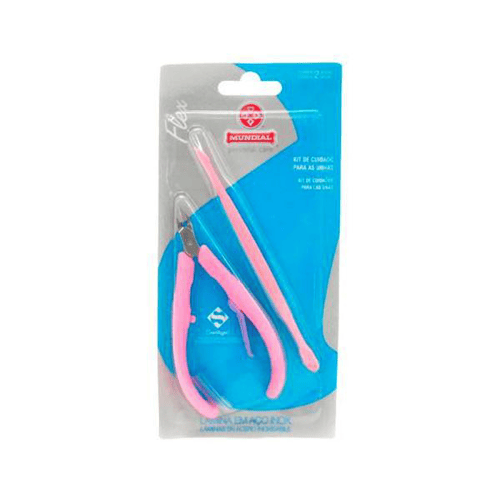 Imagem do produto Kit Mundial Flex Alicate Para Cutícula E Espátula Rosa 1 Unidade