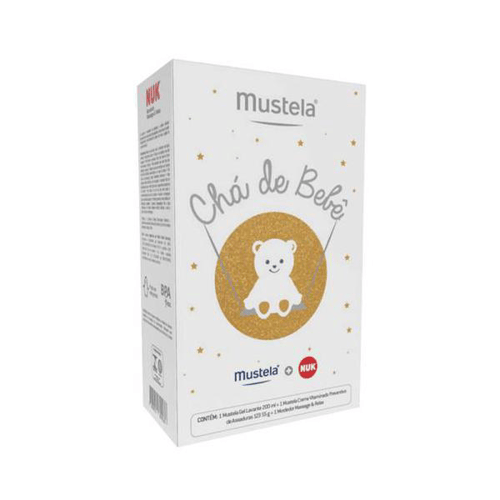 Imagem do produto Kit Mustela Chá De Bebê Gel Lavante 200Ml + Creme Vitaminado 123 55G + Mordedor Massage & Relax