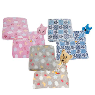 Imagem do produto Kit Naninha E Manta Para Bebê Hannys Baby Azul
