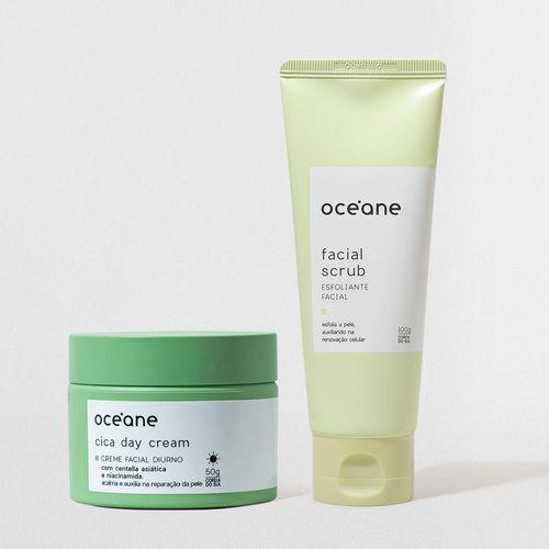 Imagem do produto Kit Océane Creme Facial Diurno Cica + Esfoliante Facial Scrub
