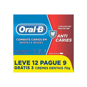 Imagem do produto Kit Pasta De Dente Oralb 123 Anticaries Menta Suave Com 12 Unidades