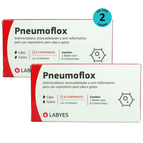 Imagem do produto Kit Pneumoflox Com 8 Comprimidos Para Cães E Gatos Labyes Com 2 Unidades