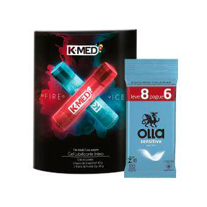 Imagem do produto Kit Prazer Olla Preservativo Sensitive Leve 8 Pague 6 + Kmed Fire And Ice Gel Lubrificante Íntimo 80G