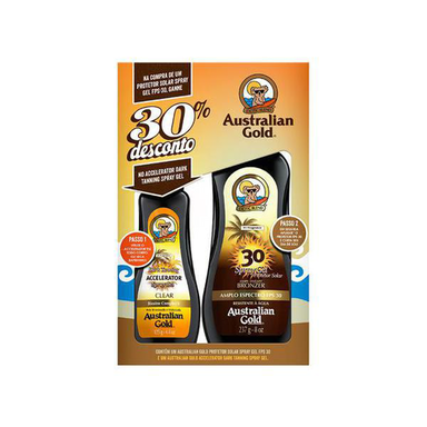 Kit Protetor Solar Australian Gold Spray Gel Fps30 237G 30% Desconto B