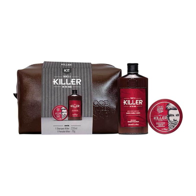 Kit Qod Barbear Shop Killer Shampoo + Pomada + Nécessaire 1 Unidade