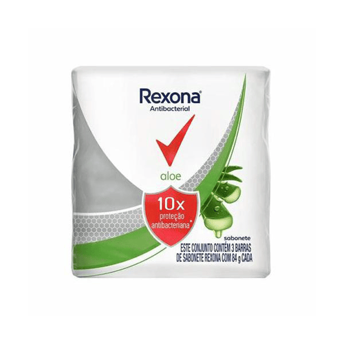 Imagem do produto Kit Sabonete Barra Rexona Antibacterial Aloe 3 Unidades 84G Cada