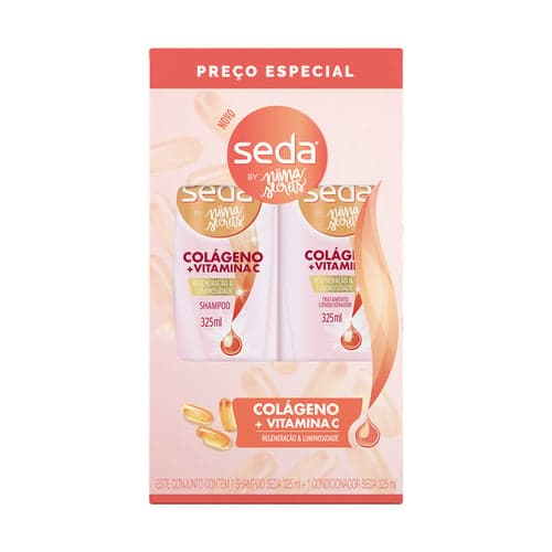 Imagem do produto Kit Seda By Niina Secrets Colágeno E Vitamina C Shampoo + Condicionador 325Ml 1 Unidade