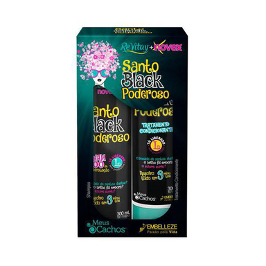 Imagem do produto Kit Shampoo E Tratamento Condicionante Novex Santo Black Poderoso 300Ml Cada