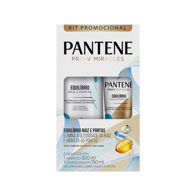 Kit Shampoo Pantene Equilíbrio Raiz E Pontas 300Ml + Condicionador 150Ml