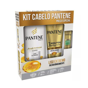 Imagem do produto Kit Shampoo Pantene Liso Extremo 400Ml + Condicionador 3 Minutos Milagrosos 170Ml + Ampola 15Ml