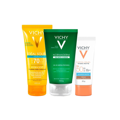 Imagem do produto Kit Vichy Gel Facial De Limpeza E Protetor Solarar Facial Fps 50 Cor 4.0 E Protetor Solarar Corporal Fps 70