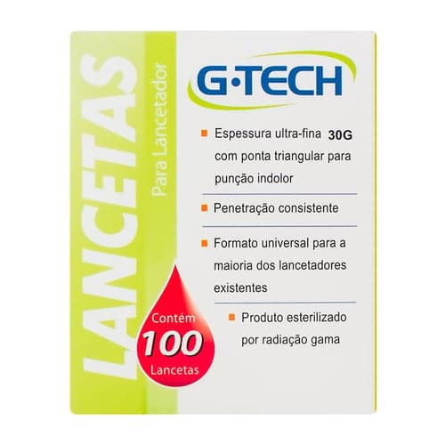 Imagem do produto Lanceta Para Lancetador Gtech 100 Unidades