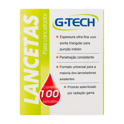 Imagem do produto Lancetas Gtech 28G 100 Unidades