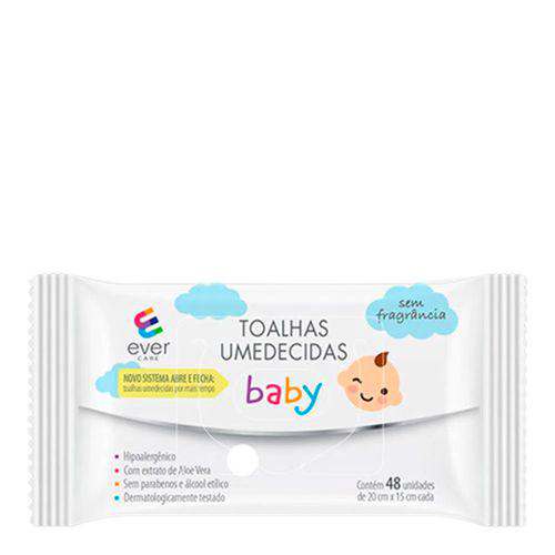 Imagem do produto Lenço Umedecido Baby Sem Fragrncia Ever Care 48 Unidades