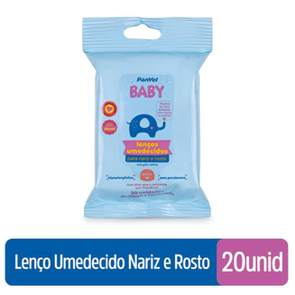 Imagem do produto Lenco Umedecido Para Nariz E Rosto Panvel Baby 20 Unidades