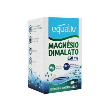 Magnésio Dimalato Equaliv 650Mg - 60 Cápsulas